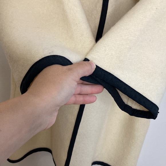 Vintage Duffle Coat Womens 8 Cream Wool Overcoat Nylon Shell 3 in 1 Cottagecore - Picture 5 of 15